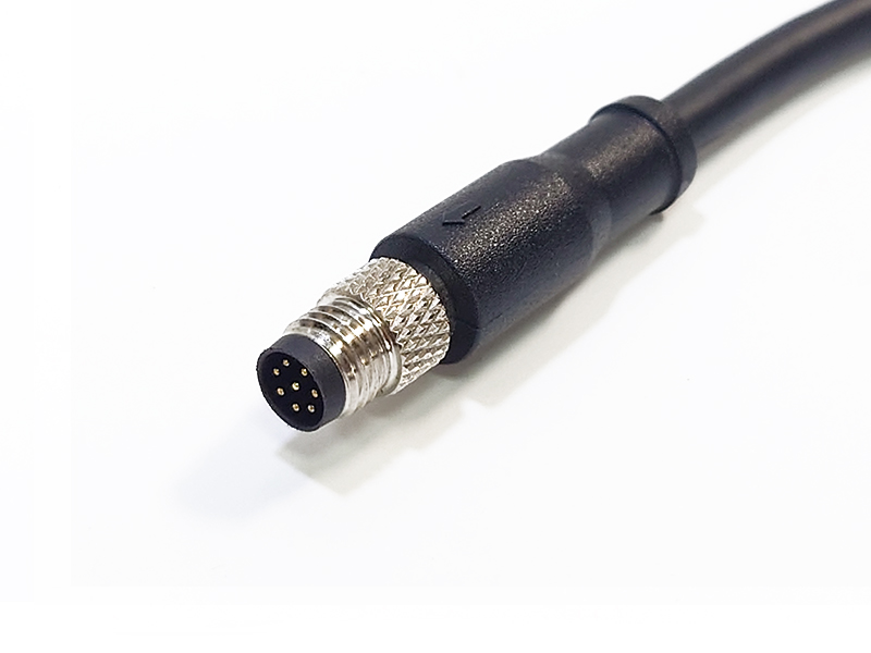 SENSOR CONNECTOR M8 PLUG 8POS MALE CABLE ASSEMBLY IP67 WATERPROOF