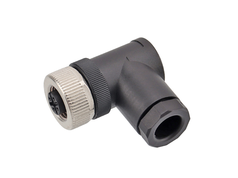 M12 CONNECTOR A CODE FEMALE SCREW TERMINATION FIELD INSTALLATION 5PIN SOCKET RIGHT ANGLE