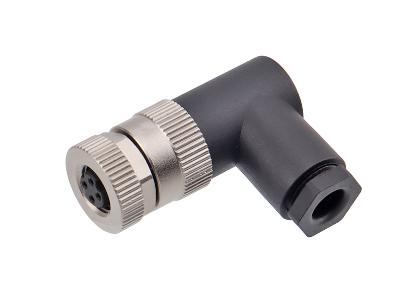 M8 CONNECTOR D CODE SOCKET FIELD INSTALLATION 4PIN FEMALE SOLDER PINS RIGHT ANGLE